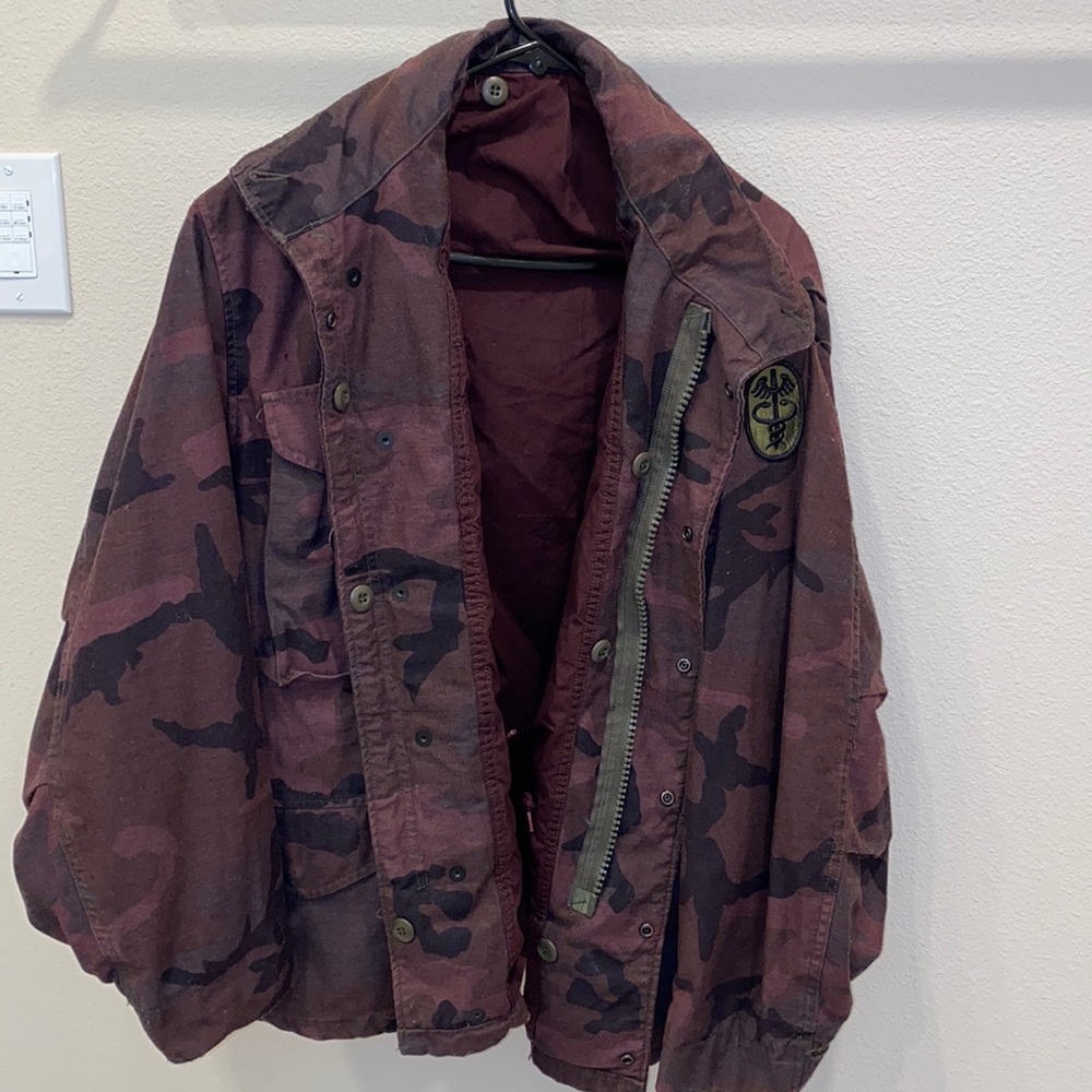Urban Outfitters, Maroon Camo Jacket. One Size.